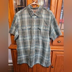 Green and Blue Plaid Casual Button Down Shirt